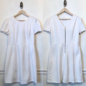 CATO | White Knit Cap Sleeve Fit & Flare Dress 14